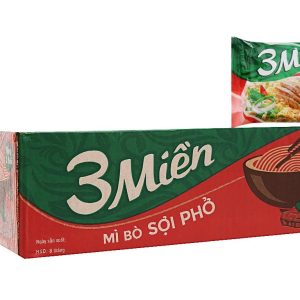 3 Mien Instant Noodles Steamed Beef Big Noodle Bag 65g x30