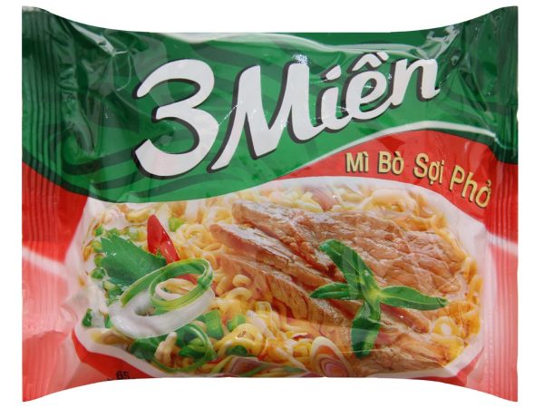 3 Mien Instant Noodles Steamed Beef Big Noodle Bag 65g x30 - Image 3