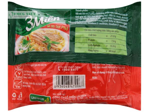 3 Mien Instant Noodles Steamed Beef Big Noodle Bag 65g x30 - Image 4