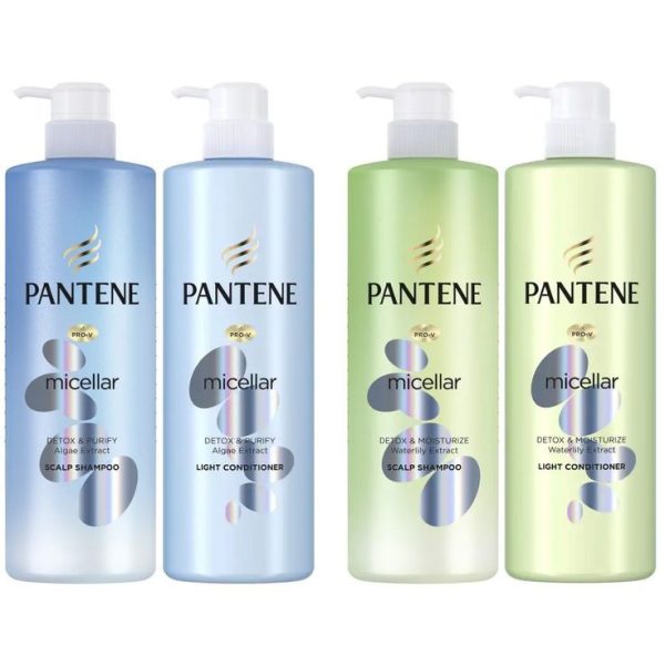Pantene Shampoo Bottle Detox & Moisturize Waterlily Extract - Image 2