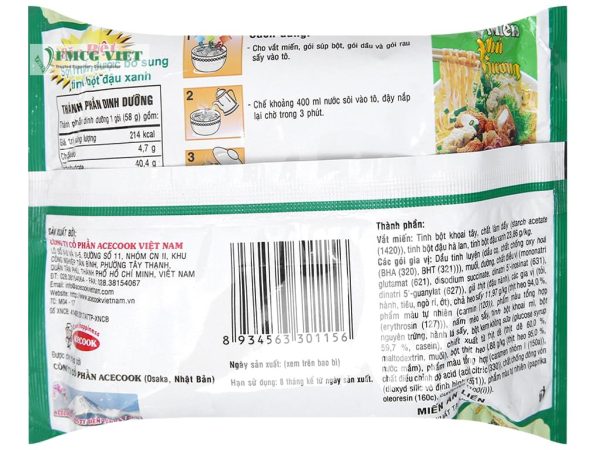 Phu Huong Instant Vermicelli Bag 58g Beef Pork x24 - Image 3