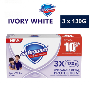 Safeguard Bar Soap Ivory White 130g Bundle 3 x24