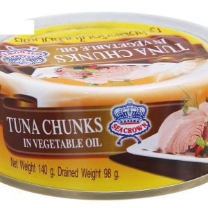 SeaCrown Tuna Chunks in Vegetalbe Oil Canned Food 140g