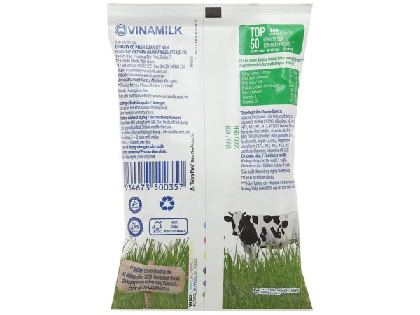Vinamilk UHT Sweeten Fresh Milk Bag 220ml - Image 3