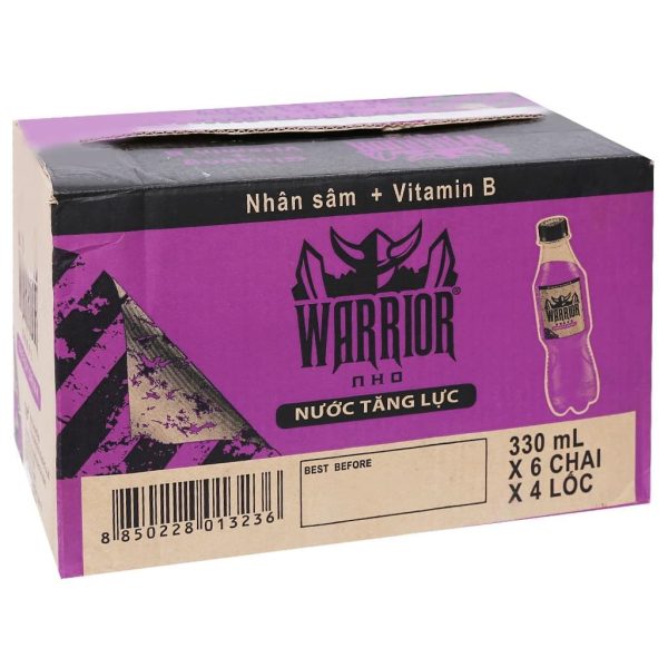 Warrior Energy Drink Bottle 330ml x24pcs Grape - Image 3