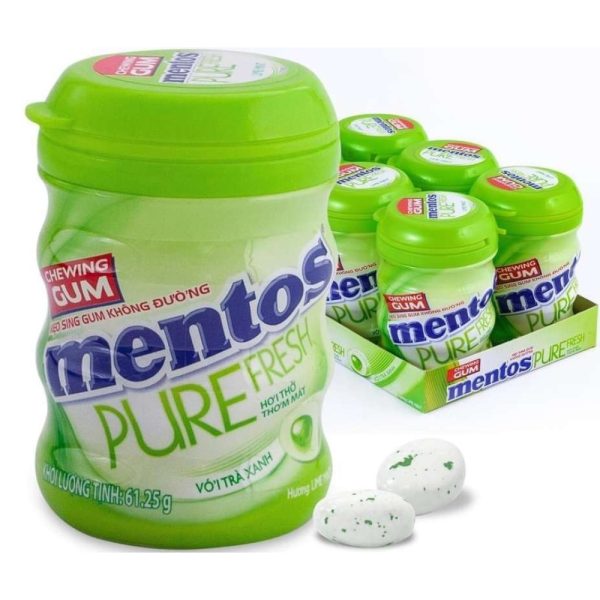 Mentos Pure Fresh Mint Chewing Gum Jar 61.25g Sugar Free - Image 4
