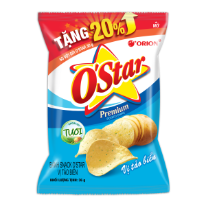 Snack Potato O’star Kimchi, Nori, Salt, BBQ Flavors 36g